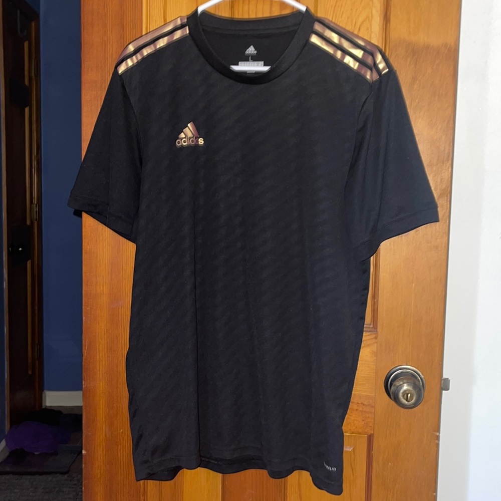 Black and Gold Adidas Sport Shirt